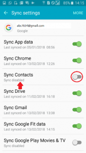 On Sync Contacts