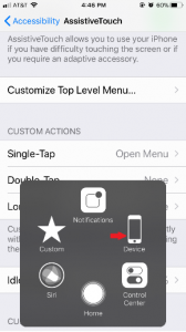 Assistive Touch shortcut Function