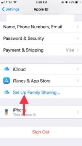 Set Up Family Sharing