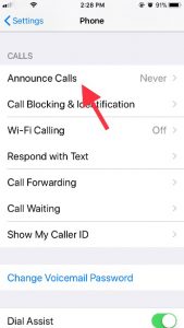 Click On Announce Calls.