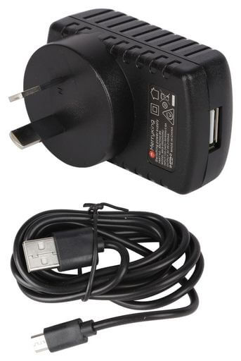 2.4 Amp Micro USB AC Mains Charger Black Detachable Cable