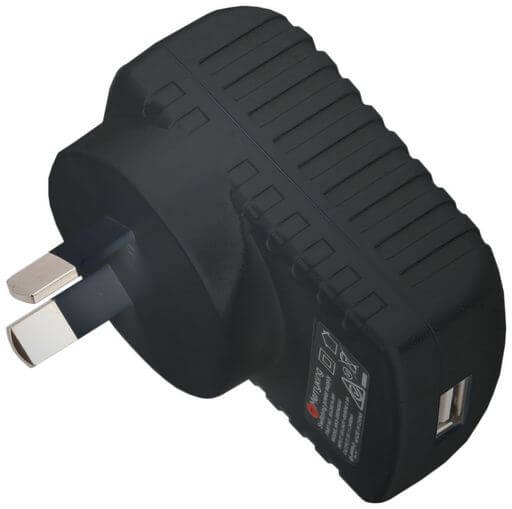 12W USB Mains Charger Black