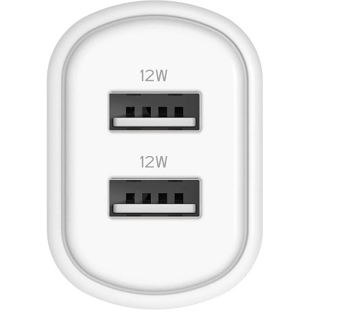 Cygnett PowerPlus 12W USB-A Dual Port Wall Charger White