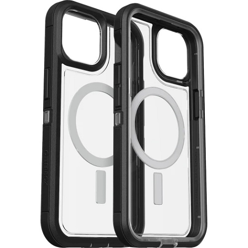 iPhone 14 Otterbox Defender XT Clear MagSafe Case Black Crystal