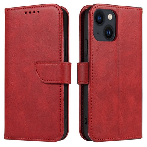 iPhone 14 PU Leather Wallet Case Red