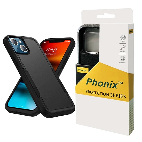 Phonix iPhone 15 Pro Armor Rugged Case Black