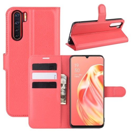 Oppo A91 PU Leather Case Red
