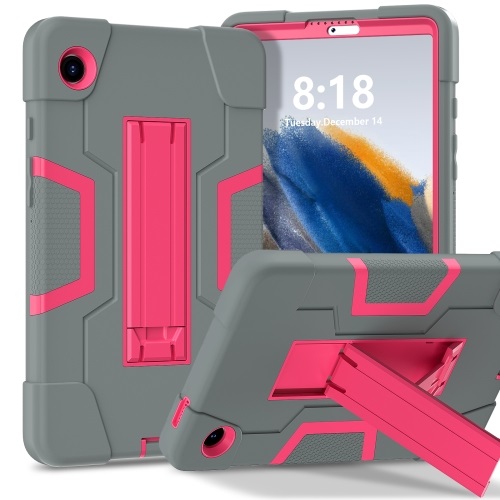 Grey And Rose Red Tough Samsung Galaxy Tab A9 Case