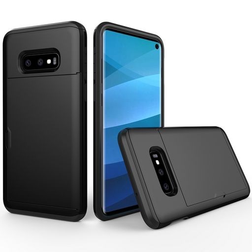 Hard Shell Case With Card Holder For Samsung Galaxy S10e Black