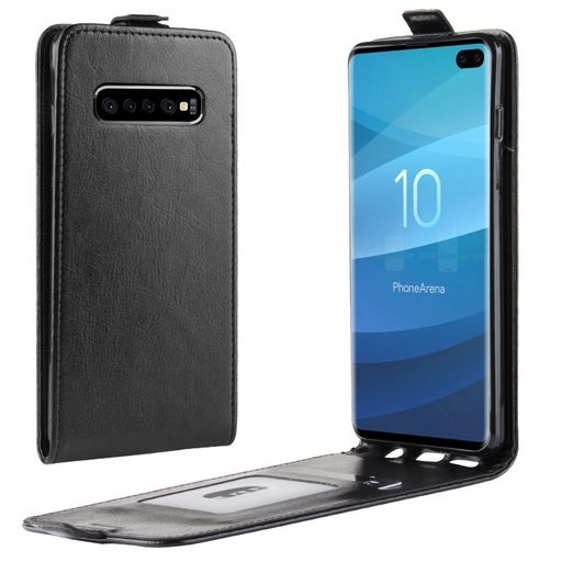 Vertical Flip PU Leather Case For Galaxy S10 Plus Black